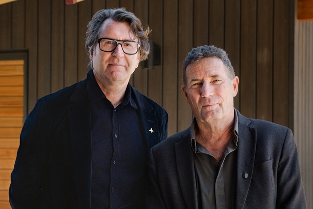 Ewan Brown and Hugh Tennent, founders and directors of Tennent Brown Architects and recent recipients of New Zealand architecture’s highest honour, the Gold Medal.