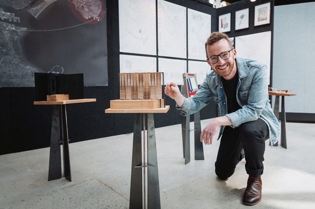 Patrick Kelly at the Te Kāhui Whaihanga New Zealand Institute of Architects Student Design Awards.