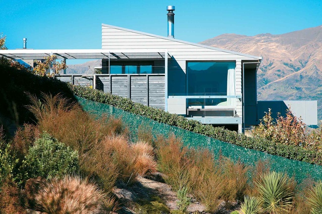The north elevation of this Wanaka house designed by John McCoy. 