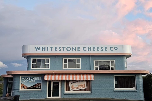 Whitestone Cheese Diner & Deli by Annabel Berry, Annabel Berry Creative Co, winner of the Resene Total Colour Commercial Exterior Colour Maestro Award.