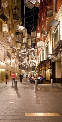 By night, the calls from Michael Thomas Hill’s <em>Forgotten Songs</em> installation in Angel Place switch to those of nocturnal birds.  