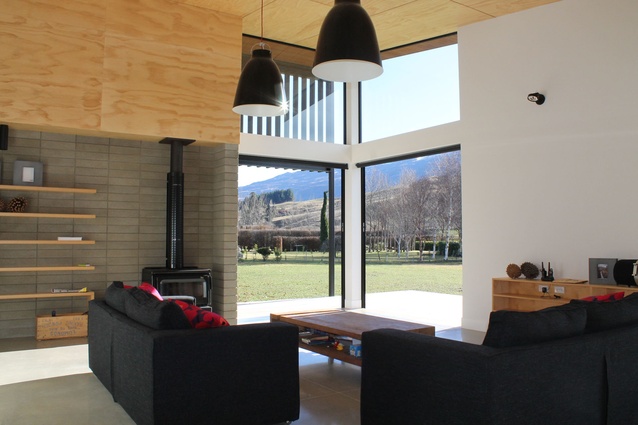 Glass sliding doors ensure inhabitants remain connected to the natural environment. 