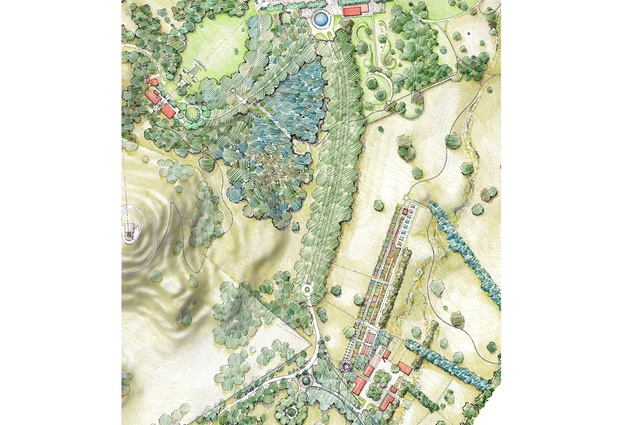 Render of the Cornwall Park 100-year Masterplan by Nelson Byrd Woltz and Boffa Miskell for the Cornwall Park Trust Board.
