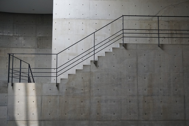 Naoshima Contemporary Art Museum by Tadao Ando, Naoshima. The stairs are carefully considered during design, not fitted with treads or nosings during construction