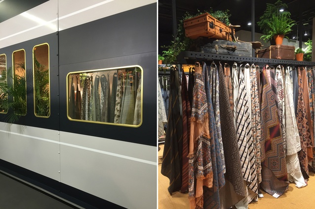 Train-inspired stand from India at Heimtextil.
