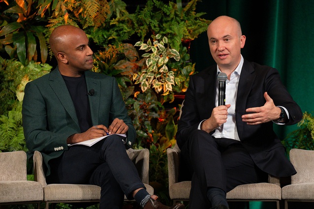 Matt Kean Chair of Australia’s Climate Change Authority, responding to audience questions in a discussion facilitated by event MC Jehan Casinader. 