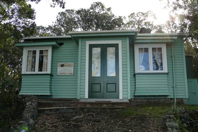 One of the 34 remaining baches on Rangitoto Island.