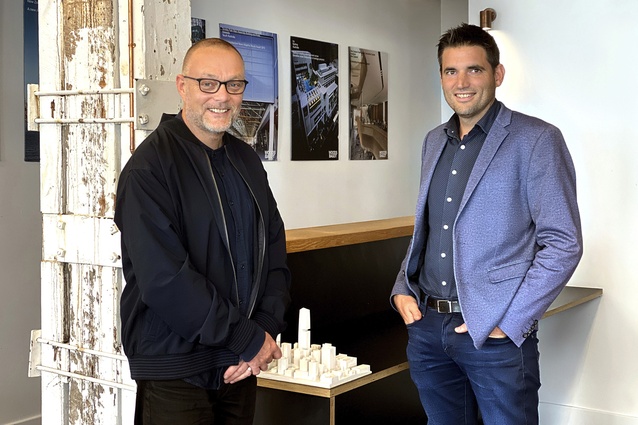 Andy Gentry (left) will head the Woods Bagot Auckland studio, supported by senior associate Eric Buhrs, formerly of the firm's Christchurch studio.