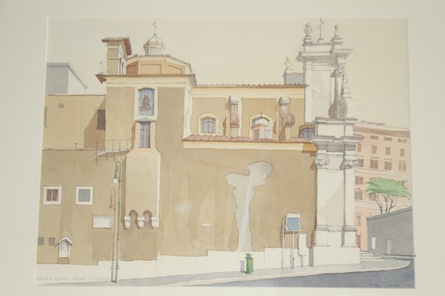 Santa Maria Della Vittoria, Rome. Drawn by Sir Miles Warren.