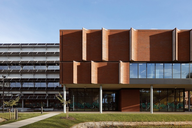 The sculpted brick façade of Waimarie creates a new landmark within the Lincoln University campus.