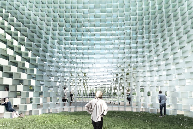 The 2016 Serpentine pavilion designed by Bjarke Ingels.