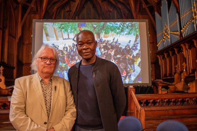 Pritzker Prize winner Francis Kéré with Nick Bevin of the Futuna Chapel Trust.