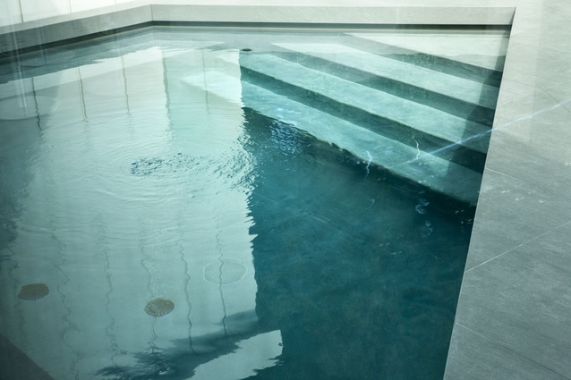 A small plunge pool is incorporated into one of the outdoor areas.