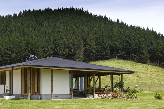 Straw bale house near Masterton designed by the late Gerald Melling, 2006. 