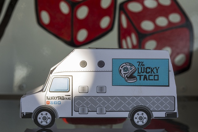 Build your own Lucky Taco truck model is a charming souvenir for customers. 