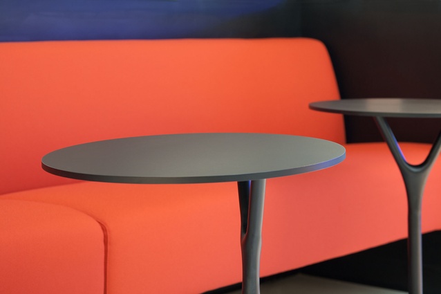 Details of the Segis Terminus bench seat and Wishbone table by Busk & Hertzog.