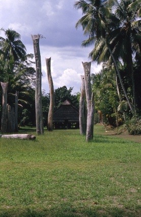 Latmul house posts, Papua New Guinea, 1987.