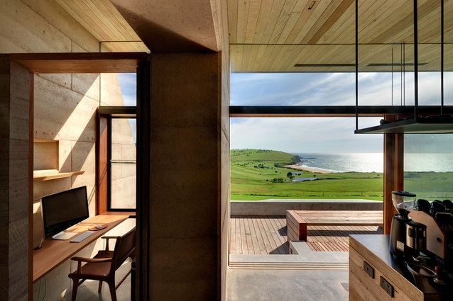 Glazed sliding doors along the northern edge of the communal areas open to an expansive outdoor viewing platform.

