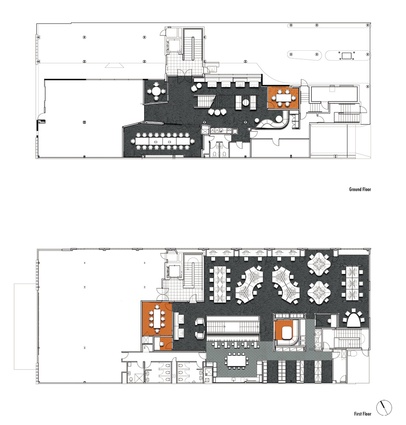 Level one and ground level plan.