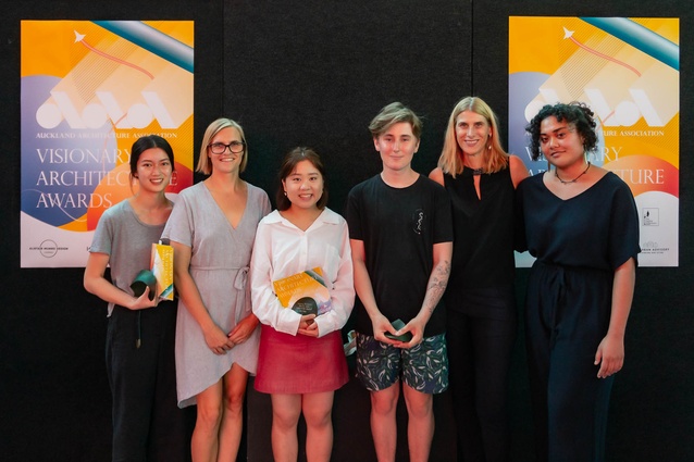From left to right: Nicole Teh (Post-graduate category and Supreme winner), Felicity Brenchley (judge), Jingyuan Huang (Undergraduate category winner), William King (Work in progress category winner), Gina Hochstein (judge) and Icao Tiseli (judge).