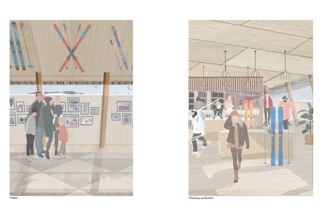 Thesis visualisations created through collage as a methodology similar to weaving. Paepae and Rental Workshop .