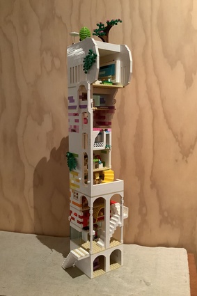 Finalist: Carlotta (age 9) – "My home is for a big family. They live in a tall apartment with lots of different floors." Made from Lego, "with a little bit of help from my dad and lots of comments from my mum and older sister".