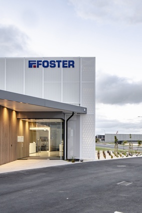 The completed front entry of the Fosters building, which was finished in November 2018.