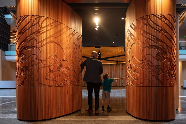 Tipene and whānau at the mahi toi blessing of the Auckland War Memorial Museum's new South Atrium.