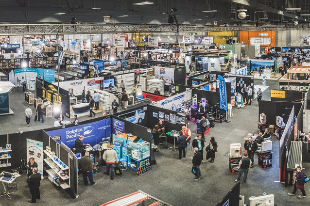 Overview of the 2015 buildnz | designex trade show at ASB Showgrounds, Auckland.