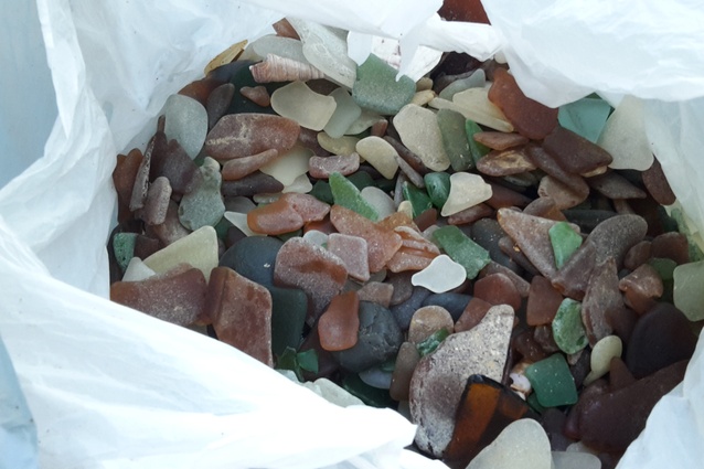 Seaglass to be used for the rainwater swale.