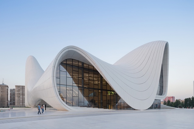 The Heydar Aliyev Center is situated in Baku, Azerbaijan and was built by Zaha Hadid Architects in 2013. It was designed to express Azeri culture and optimism for the future.
