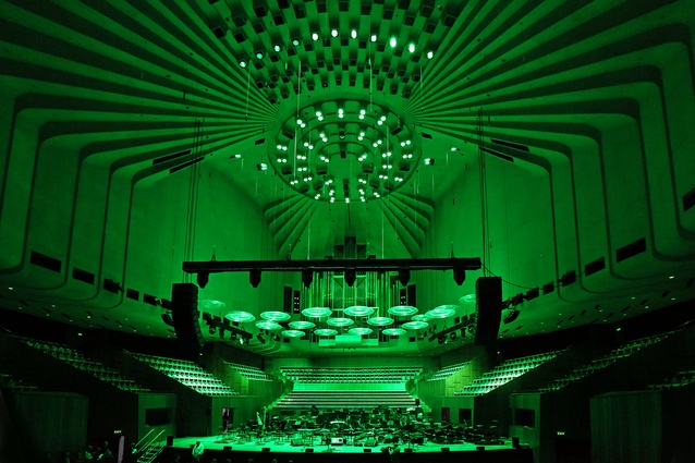 The Sydney Opera House was awash with green for its Green Star announcement.