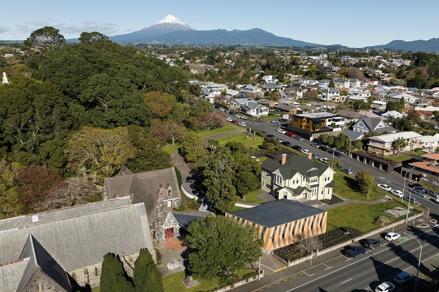 Four buildings align to provide connection between people and place.