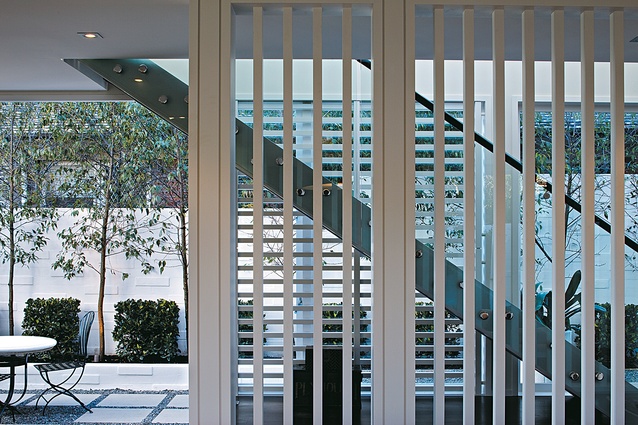 Throughout, the architect has used louvres to filter the light he has brought into the house and “add levity” to the design. 