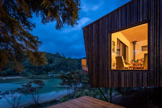 The bach was designed by Auckland-based firm ICR Studio as a holiday home for principal and founder Phil Shaw.