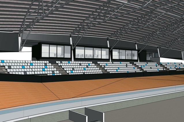 The velodrome has capacity to seat up to 4,000 spectators. 