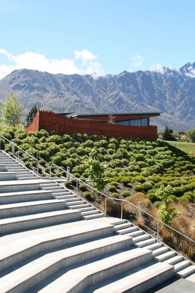 Remarkables Primary School by Baxter Design Group. This NZILA Award of Excellence winning project for institutional landscape architecture "pays homage to the landscape while adding significantly to the environment of learning".