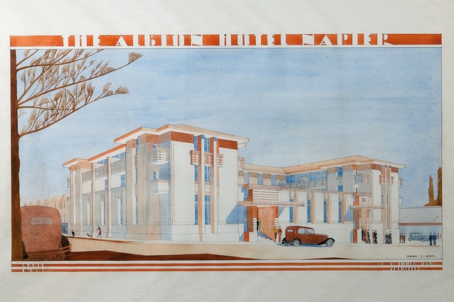 Architectural plan, Albion Hotel, Napier, April 1933, James Augustus Louis Hay (b.1881, d.1948), by Leonard Wolfe, gifted by Peter Shaw, Collection of Hawke’s Bay Museums Trust, Ruawharo Tā-ū-rangi [37012].