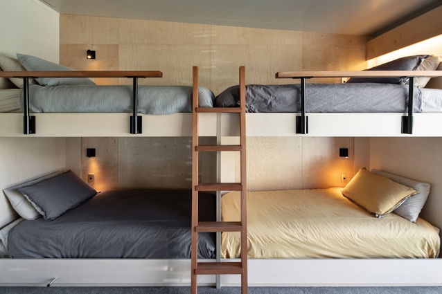 Pelmets in the bunk-room are a nod to the 1950s.