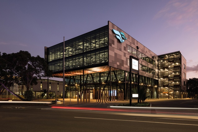 A large ātea space connects Te Iwitahi to the library beyond, creating a new civic precinct for Whangārei.