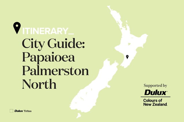 City Guide: Papaioea Palmerston North. Featured is <a 
href="https://www.dulux.co.nz/colours/details/345245_353730"style="color:#3386FF"target="_blank"><u>Dulux Tiritea</u></a>, Dulux Colours of New Zealand.