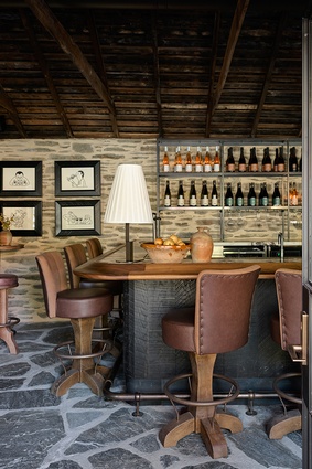 The Manure Room, Ayrburn, by Alexander & Co. in Arrowtown, New Zealand. Shortlisted for the 2024 Eat Drink Design Awards for Best Bar Design.