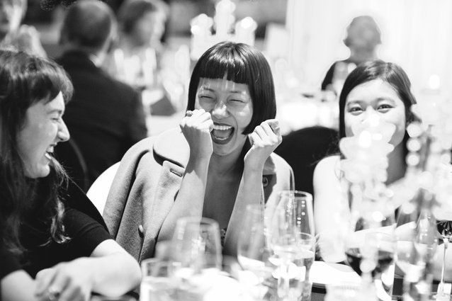 Guests have a laugh at the awards.