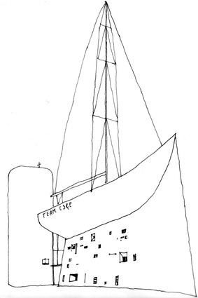 The good ship C S & P t-shirt design for the Auckland Architects Yacht Race (undated)
