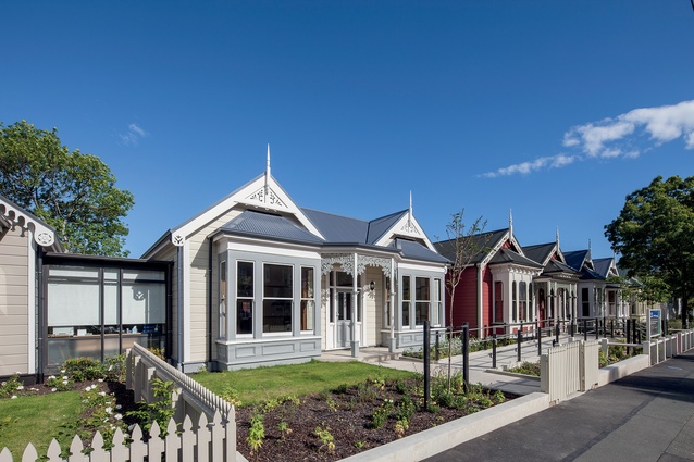 The streetscape frontage presented by Te Pā  is set well back from the footpath, with strong landscaping. 
