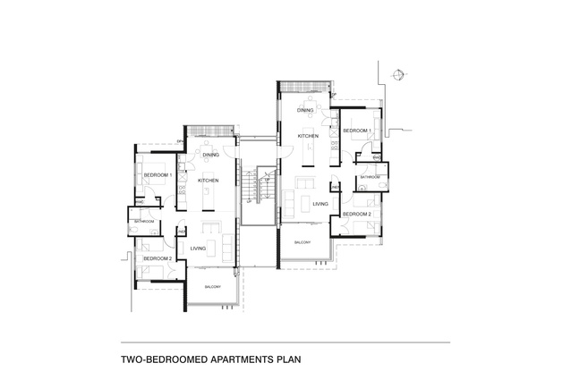 Two bedroom apartment plan.