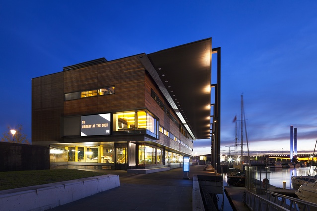 Library at The Dock (Vic) by Clare Design + Hayball (Architect of Record).