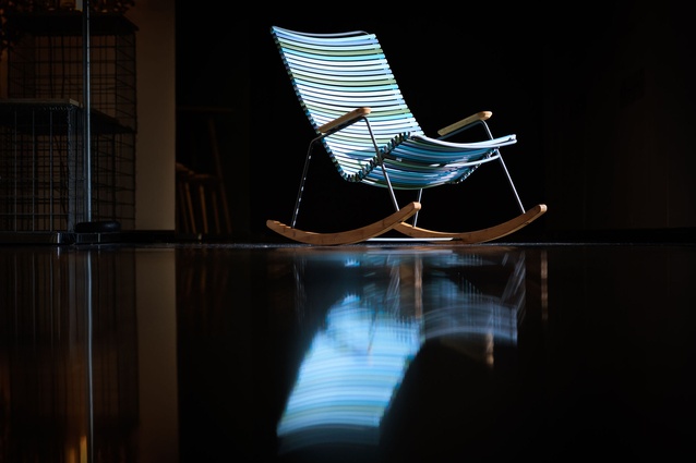 Houe’s Click rocking chair in the Danish Pavilion.