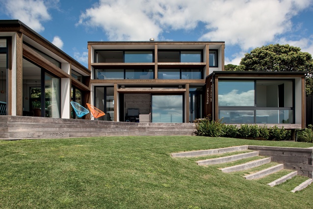 Designed by architect Tim McCoy, this beach house can accommodate a single family or a group of 15.