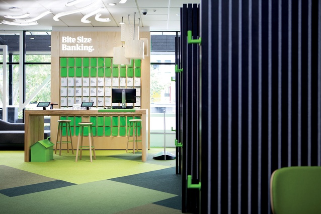 Partial view of Kiwibank's branch re-design currently being tested out in Auckland's North Shore and Kapiti Coast. 